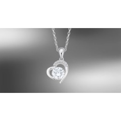 COLLANA LOTUS ARGENTO CUORE PUNTO LUCE