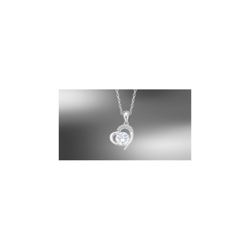 COLLANA LOTUS ARGENTO CUORE PUNTO LUCE