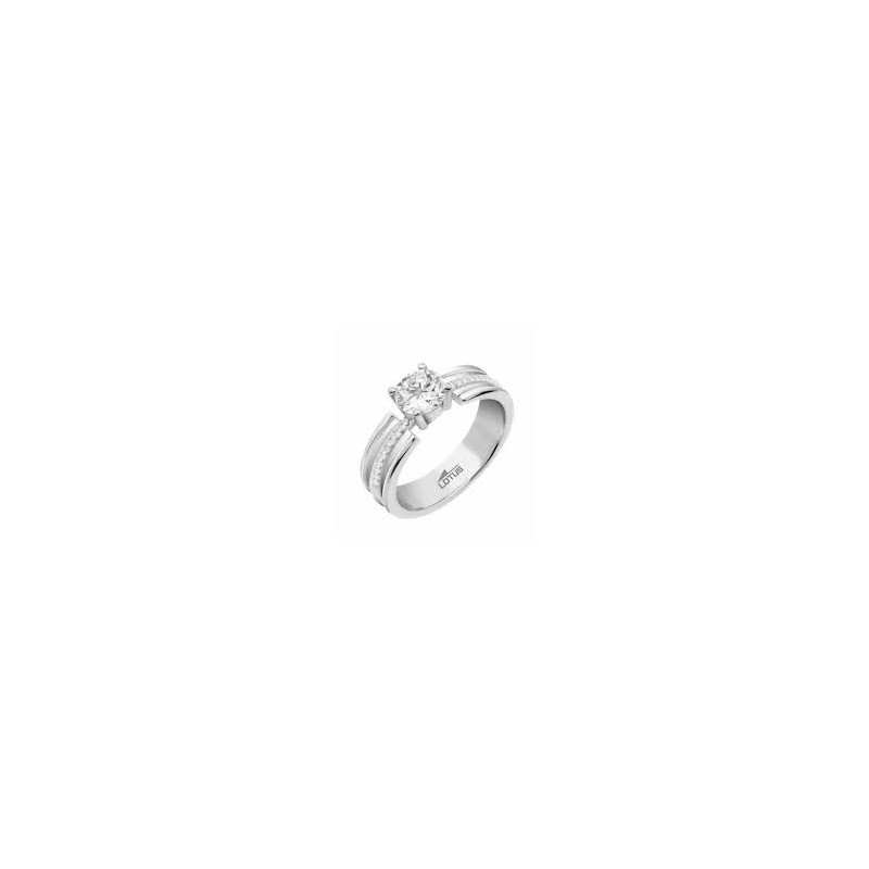 ANELLO ARGENTO LOTUS TRE FILI CON ZIRCONE