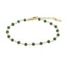 BRACCIALE LOTUS ARGENTO IPG PERLINE VERDI