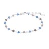 BRACCIALE LOTUS ARGENTO PERLINE AZZ BLU MARR ROSA