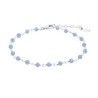 BRACCIALE LOTUS ARGENTO PERLINE AZZURRE